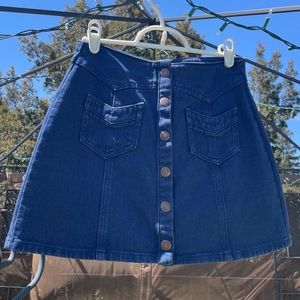 Kendall & Kylie Button Denim Skirt